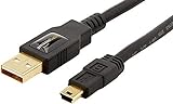 Amazon Basics Cable 2.0 USB-A a tipo B mini USB, 1.8 m, Negro