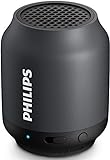 Philips BT50 - Altavoz portátil con Bluetooth (2 Watt, diseño Compacto, batería Recargable integrada), Negro y Gris
