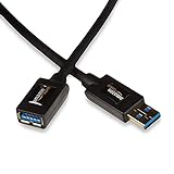 Amazon Basics - Cable alargador USB-A 3.0 tipo macho a tipo A hembra (2 m), Negro