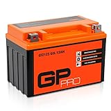 GP-PRO GTZ12S 12V 12Ah GEL Batería de arranque (compatible con YTZ12S / YTZ14S) (Sin necesidad de mantenimiento/Sellado) Moto Acumulador para p. ej. Honda