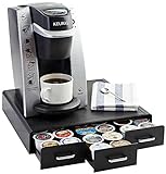 Amazon Basics Coffee Pod Storage Drawer for K-Cup Pods - 36 Pod Capacity, Negro 34.3 x 32.6 x 6.4 cm