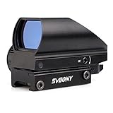 Svbony Punto de Mira 20mm Miras Telescópicas con 4 Retículas y 5 Niveles de Brillo Visor de Punto Rojo Únicamente para Actividades Deportiv (Negro)