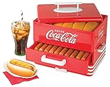 Salco Coca-Cola Hot Dog - Vaporera y calentador de panecillos (24 salchichas de perro caliente y 12 bollos de capacidad, salchichas al vapor, salchichas, verduras, pescado, albóndigas