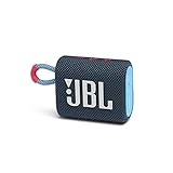 JBL GO 3 - Altavoz inalámbrico portátil con Bluetooth, resistente al agua y al polvo (IP67), hasta 5h de reproducción con sonido de alta fidelidad, azul y rosa