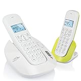 Teléfono inalámbrico para el hogar Teléfono inalámbrico Bluetooth 2 en 1, pantalla azul de 1,7 pulgadas con contestador automático, sincronización de llamadas entrantes, fácil bloqueo de llamadas, id