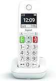 Gigaset E290 - Teléfono inalámbrico para personas mayores - con botones grandes - pantalla grande, botones de marcación directa, función de amplificador para una escucha extra fuerte, blanco