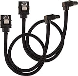 Corsair - Cable SATA Blindado Premium – SATA 6Gbps 30 cm, conector A 90 °, Negro