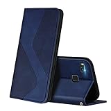ZONNAVI Funda para Huawei P9 Lite, Funda Libro de Cuero con Ranura para Tarjeta y Magnético, Wallet Flip Caso Cubierta Case Carcasa para Huawei P9 Lite (Azul)