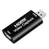 Capturadora De Video,HDMI a USB 2.0 Vídeo Game Capture 1080P 60FPS, Yummici Transmisión en Vivo de Transmisión de Vídeo para Juegos, Transmisión, Enseñanza, Videoconferencia (S)