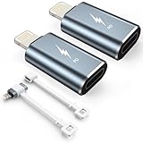TechMatte Adaptador USB C a Lightning de 27 W PD de carga rápida, compatible con iPhone 14/13/12/11 Pro Max Mini/X/XR/XS/SE/8/7/iPad/AirPods, soporta transferencia de datos, con cuerda antipérdida (2)
