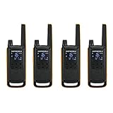 Motorola Talkabout T82 Extreme PMR446 - Radio Walkie Talkie de 2 vías, Paquete cuádruple, Color Amarillo y Negro