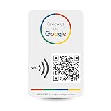 MESSAGENES | Pegatina Google Reseñas QR y NFC Reutilizable | Tamaño Tarjeta NFC | 1 Unidad | Código QR NFC Google Personalizado | Pegatinas para Negocio Personalizadas | Materiales Premium