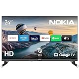 NOKIA 24 Pulgadas (60 cm) Google TV 24” HD 12V (WLAN, Triple Tuner DVB-C/S2/T2, Google Assistant, YouTube, Netflix, DAZN, Prime Video, Disney+) – HN24GE320C - 2023