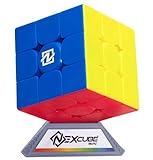Nexcube 3x3 Clásico. El Cubo para Speedcubers. Máxima Velocidad. Sin Pegatinas. Con posicionamiento preciso y sistema de doble ajuste, multicolor