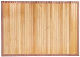 iDesign Alfombra antideslizante, alfombra de madera de bambú de tamaño pequeño, alfombrilla de baño, cocina y pasillo repelente al agua, marrón claro, 61 x 43 cm