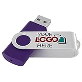 Possibox Memoria USB Giratoria Personalizada 2GB para Publicidad Pendrive con Logotipo/Texto - Promociónal por Mayor - USB 2.0 Púrpura, 100 Piezas
