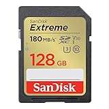 SanDisk Tarjeta SDXC Extreme de 128 GB + RescuePRO Deluxe, fabricante garantiza 2 años, hasta 180 MB/s, UHS-I, Class, 10, U3, V30, para Smartphone