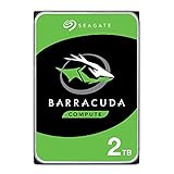 Seagate BarraCuda, 2 TB, disco rígido interno, HDD, 3,5', SATA 6 GB/s, 7200 RPM, cache de 256 MB para computador de mesa e PC, embalagem aberta fácil (ST2000DMZ08)