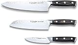 3 Claveles Juego de cocina profesional Kimura Cuchillo multiusos menaje de acero inoxidable set de utensilios, Set 3 Cuchillos KIMURA