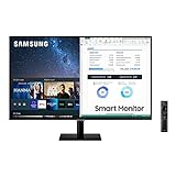 SAMSUNG LS27AM502NRXEN - Monitor Smart M5 de 27'' Full HD, 1920x1080, Altavoces, Conectividad Móvil, Mando a Distancia y Aplicaciones de Smart TV (Netflix, Prime TV, Youtube) y TV Plus