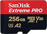 SanDisk Extreme PRO 256GB tarjeta microSDXC + adaptador SD + RescuePro Deluxe, hasta 200 MB/s, con Clase A2 de rendimiento de las aplicaciones UHS-I Class 10 U3 V30