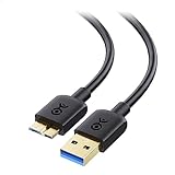 Cable Matters Cable Micro USB 3.0 (Cable Adaptador Micro USB a Tipo A, Cable USB Micro B) en Negro - 3 metros