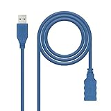 NanoCable 10.01.0901-BL - Cable USB 3.0 prolongador, tipo A/M-A/H, macho-hembra, azul, 1mts
