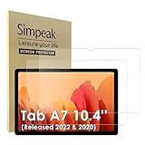 Simpeak 2-Packs Protector Pantalla Compatible para Samsung Galaxy Tab A7 10.4 2022/2020, Cristal Templado Premium Complet Bubble Free/HD/Anti-Huella