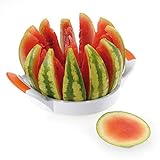 Westmark Cortador de melones y sandías, Con protección de la hoja, 29,7 x 21,5 x 3,6 cm, Acero inoxidable/plástico, Jumbo, Blanco/naranja/plateado, 51602270