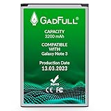 GadFull Batería de reemplazo para Samsung Galaxy Note 3 | 2023 Fecha de producción | Corresponde al Original EB-B800BE | Compatible con GT-N9000 | GT-N9005 | GT-N9006 | GT-N9009