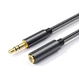 luoshaPUCY Cable Audio Alargador Extensión 5m, Jack Audio Estéreo 3,5 mm Macho a Hembra Cable de Extensión 3,5mm Jack para Extender Cables de Auriculares(Negro)