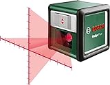 Bosch nivel láser de líneas cruzadas Quigo Plus con trípode (alineación fácil a distancias iguales y variables gracias a las marcas en la línea de láser)