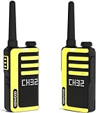Kenwood UBZ-LJ9SET Walkie Talkies, radio FM de 2 vías PMR446 sin licencia, de mano, alcance de 6 km, 32 canales, carga USB-C, pantalla iluminada de matriz de puntos, negro/verde (paquete de 2)