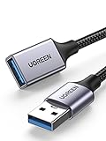 UGREEN Cable Alargador USB 3.0 Cable Extension USB Tipo A Macho a Hembra Extensor 5 Gbps para Ordernador, Disco Duro Externo, Impresora, Ratón, Teclado, Hub, Pendrive, Mando de PS3, VR Gafas (1M)
