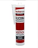 fischer - silicona blanca acética profesional para sellar superfícies no porosas y con contaco con agua ,300ml