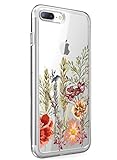 Suhctup Transparente Funda Compatible con iPhone 5/5S/SE,Cárcasa Silicona Ultra Fina Flor Diseño Anti-Arañazos Antigolpes Bumper TPU Resistente Case Cover para iPhone 5/5S/SE(5)