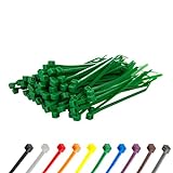 Gocableties - Bridas plastico verdes para cables - 100 Piezas - 100 mm x 2,5 mm - Tamaño pequeño - Resistentes a los rayos