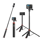 VRIG UURig TP-03 - Palo selfie y trípode (130 cm, invisible, para GoPro Max Hero 10 9 8 7 6 5 4, DJI Osmo Action, Insta 360 One R y otras cámaras de acción