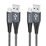 SIZUKA Cable Micro USB [2Pack 0.5M], Carga Rápida Android Cable Android Nylon Movil Cables Cargador Compatible con Samsung S7/S6/S5/J7, Sony, Xiaomi,Huawei, HTC, Motorola, Nexus, LG, PS4, Kindle