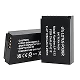 LOTUS POWER Reemplazo del Paquete de Batería LP-E12, Batería de Iones de Litio Recargable 1250mAh 7,4V LPE12 para Canon EOS M100 / EOS M50 / EOS 100D / EOS Kiss X7 / PowerShot SX70 HS (2 Baterías)