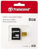 Transcend USD500S - Tarjeta microSD de 8 GB, microSDHC Clase 10 UHS-I, con chip MLC, Lectura hasta 95 MB/s