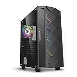 Phoenix Technologies - Torre Gaming Negra RGB, Cristal Templado, Compatible con Placas ATX, Mini-ATX, Incluye Ventilador RGB, Filtros Anti-Polvo y Tira Frontal RGB Sincronizada con Ventilador (Negro)
