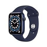 Apple Watch Series 6 GPS, Caja de Aluminio Azul de 44 mm con Correa Deportiva Azul Marino Intenso (Reacondicionado)