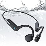 LOBKIN Auriculares con Sonido óseo Bluetooth 5.3 – IPX8 Impermeables al Aire Libre inalámbricos Deportivos Auriculares Abiertos con Reproductor de MP3 de 32 GB para natación, Ciclistas, Correr