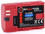 Baxxtar Pro Batería LP-E6 (2040 mAh) con Infochip, Sistema de batería Inteligente, Compatible con Canon EOS 70D 60D 60Da 7D Mark II 6D Mark I II 5D Mark II III IV