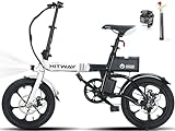 HITWAY Bicicleta Eléctrica Plegable, 16'×2.5' Bici Eléctrica de Batería Extraíble Alcance hasta 25-60km, E-Bike para Camino de la Ciudad