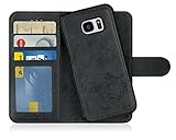 MyGadget Funda para Samsung Galaxy S6 - Flip Case Libro con Tapa Magnética Cover Cartera con Soporte - Carcasa Separable Anticaidas Cierre Gris Negro
