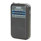 Daewoo DRP-8 Radio ANALÓGICO AM/FM de BOLSILLO CON ALTAVOZ, Gris