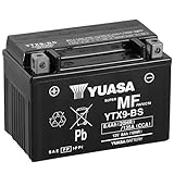 Batería moto Yuasa YTX9-BS - Sin mantenimiento - 12 V 8 Ah - Dimensiones: 150 x 87 x 105 mm compatible con Kymco MXU 50 2006-2010