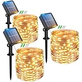 Peasur 【3 Packs Guirnaldas Luces Exterior Solar, Totalmente 36M 360 LED 8 Modos IP65 Cadena de Luces Decoracion para, Terraza, Fiestas, Bodas, Patio, Jardines